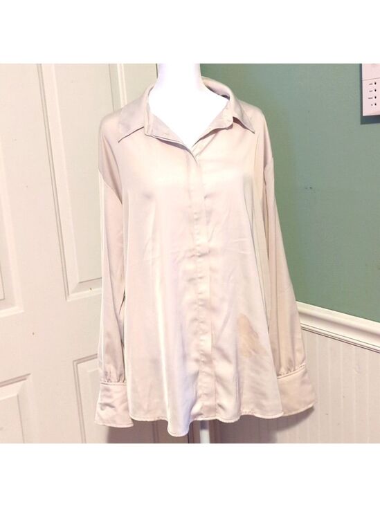 Prologue Tops - Prologue Collared Long Sleeve Blouse Large Women's Top Shirt Fall Winter Work